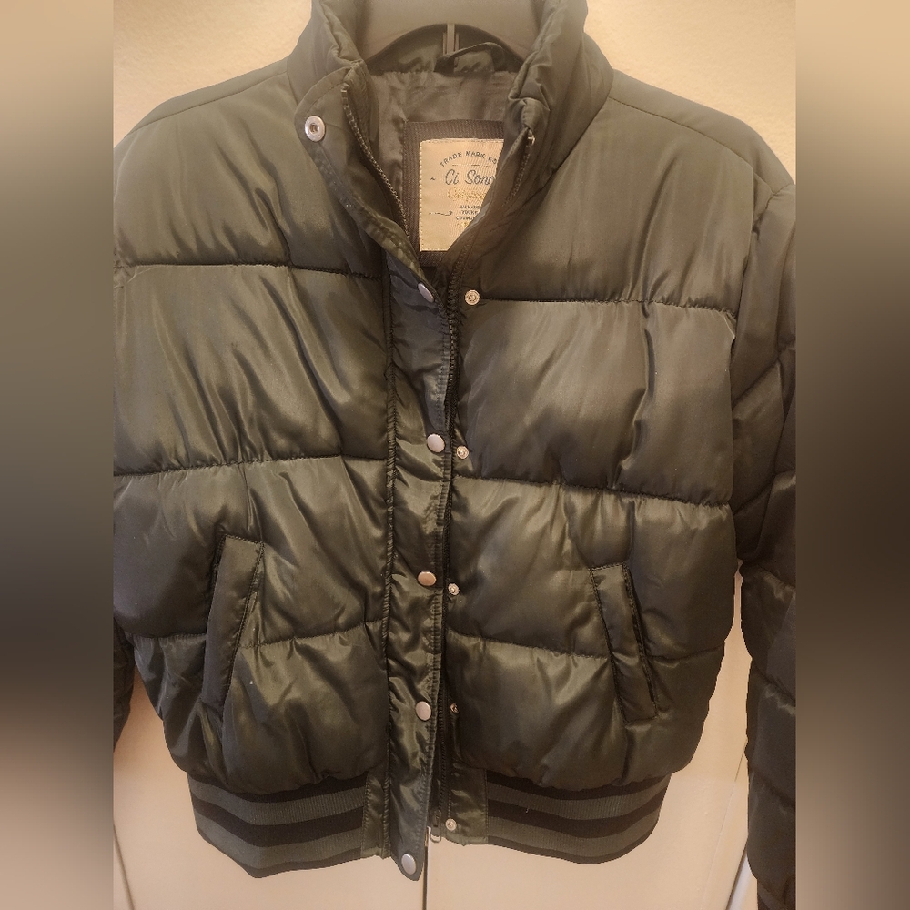 Women's Green Puffer Jacket